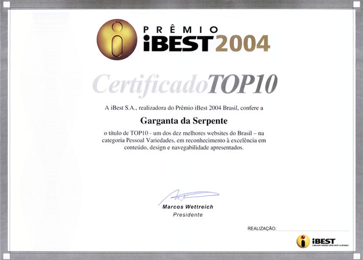 Veja o certificado