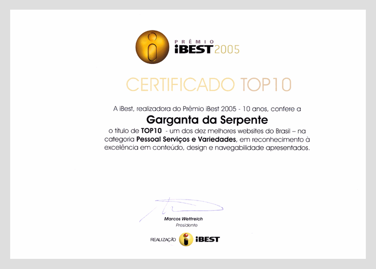 Veja o certificado